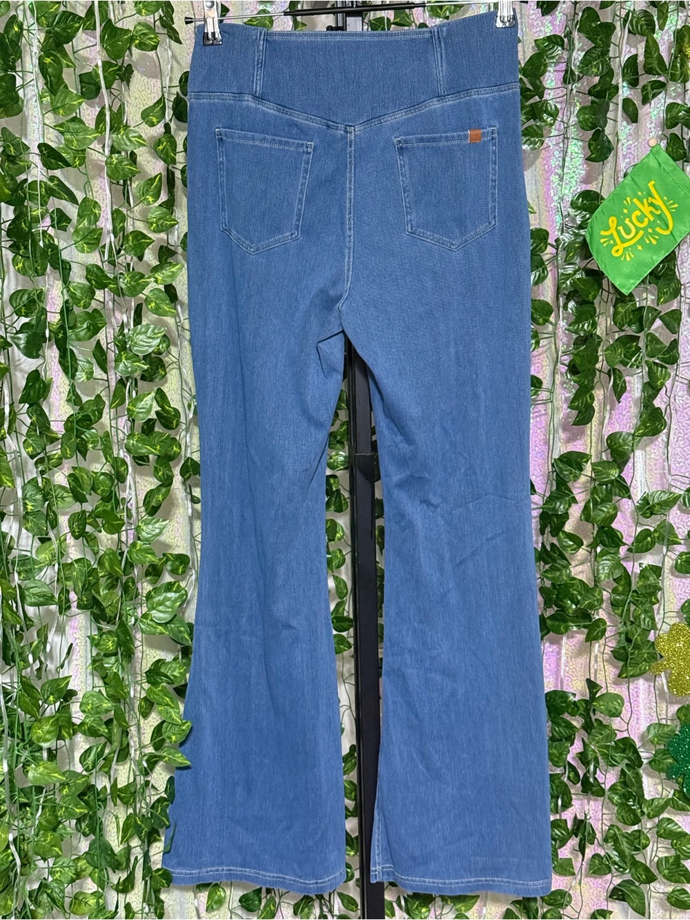 Halara Flex™ High Waisted Crossover Pocket Washed Casual Flare Jeans size L Tall - Picture 4 of 5